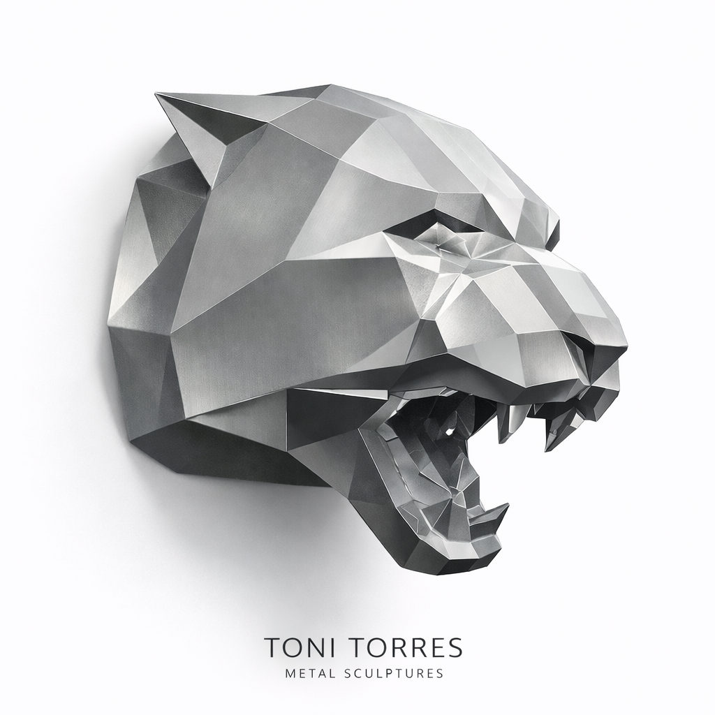 Cabeza de Pantera en acero por Toni Torres