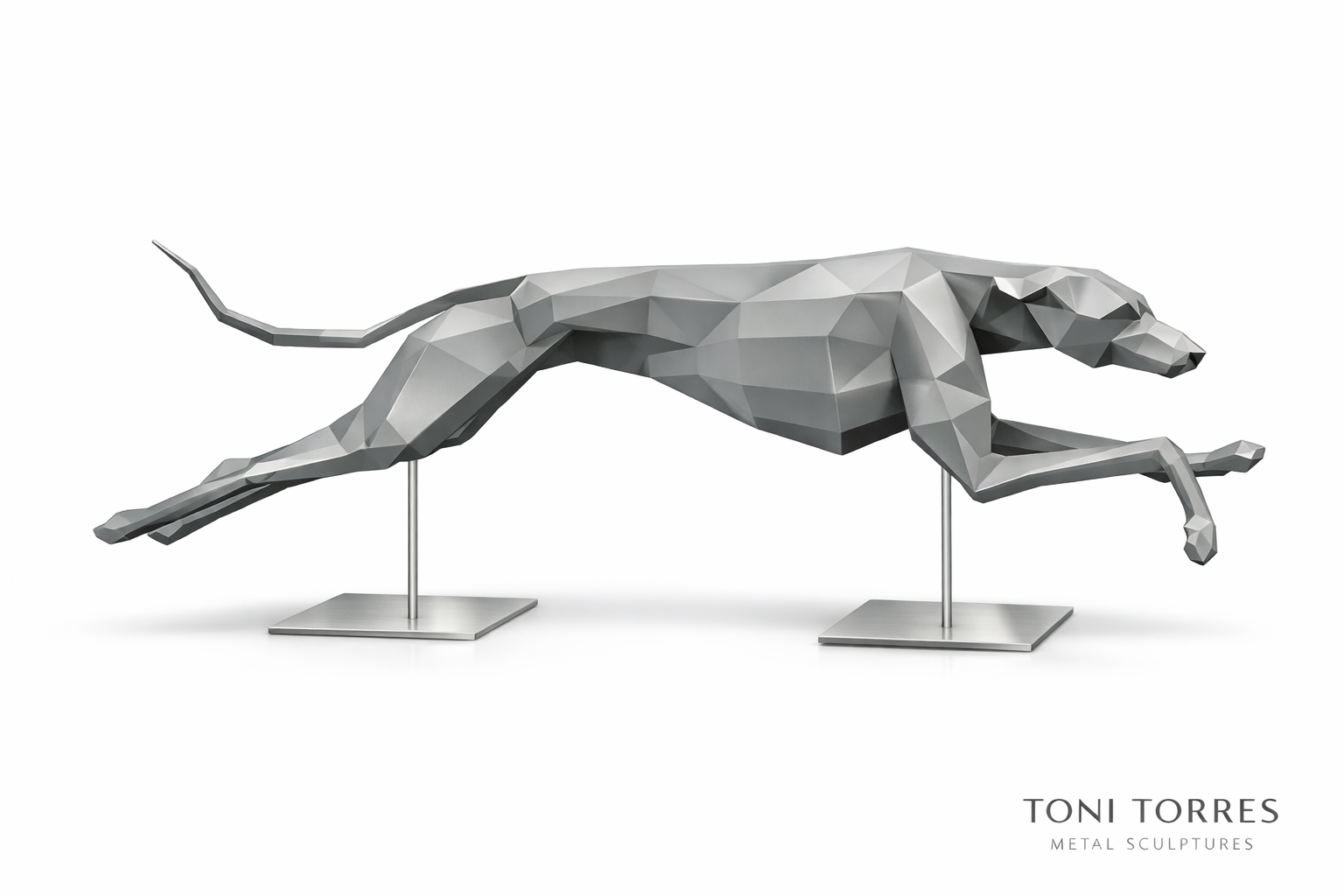 Escultura de Galgo en acero por Toni Torres